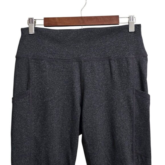 Fabletics High Waisted Side Pockets 7/8 Leggings In Charcoal Sz L - Picture 2 of 8